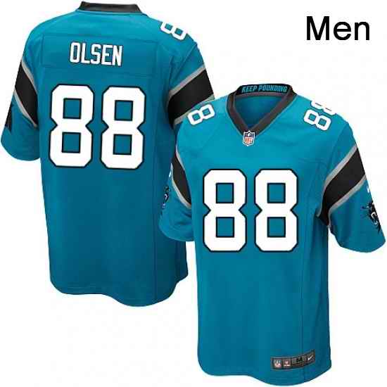 Mens Nike Carolina Panthers 88 Greg Olsen Game Blue Alternate NFL Jersey
